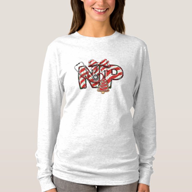 T-shirt NP Nurse Practitioner Christmas Long Sleeve (Devant)