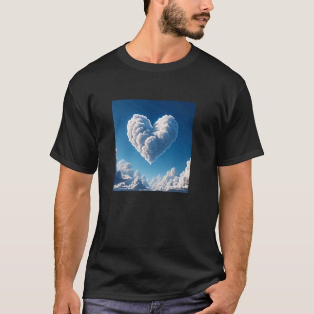 T-shirt Nuage de cœur bleu (Devant)