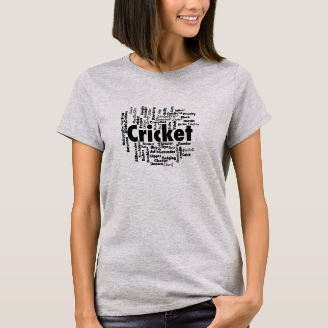T-shirt Nuage de mot cricket (Devant)