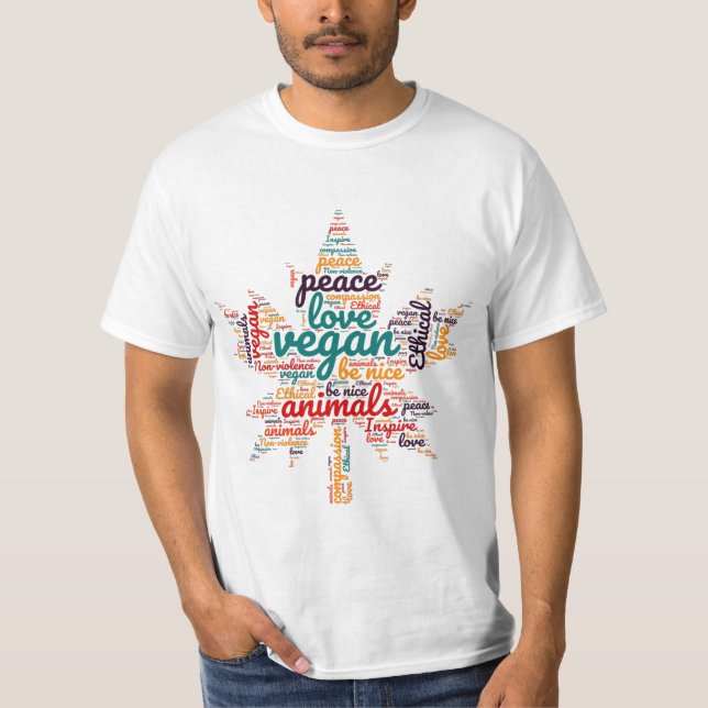 T-shirt nuage de mot végétan (Devant)