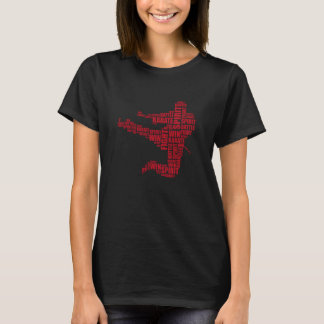 T-shirt Nuage de mots d'arts martiaux de karaté classique