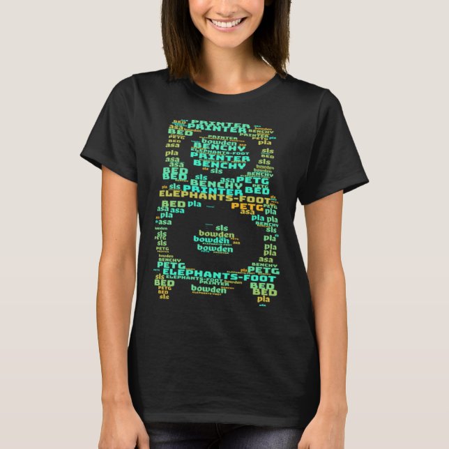 T-shirt nuage de mots de l'extrémité chaude de l'imprimant (Devant)