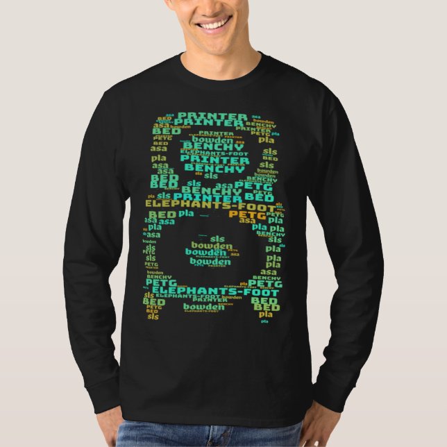 T-shirt nuage de mots de l'extrémité chaude de l'imprimant (Devant)