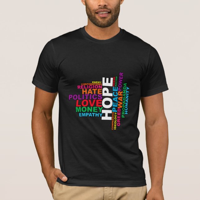 T-shirt Nuage de mots de l'humanité (Devant)