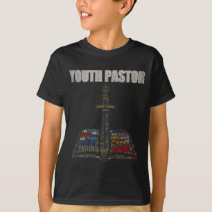 T-shirt Nuage de mots de ministre chrétien Jeune pasteur A
