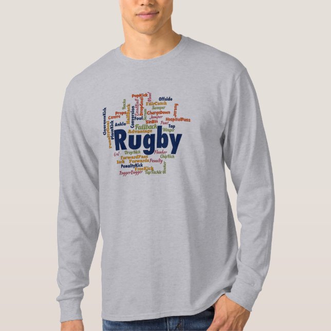 T-shirt Nuage de mots de rugby à XV (Devant)