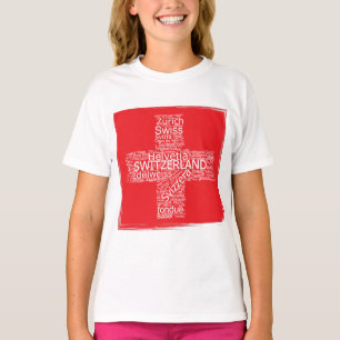 T-shirt Nuage de mots drapeau Suisse Vintage