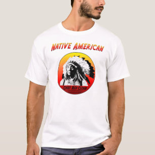 T-shirt Nuage de rouge du Natif américain w/Chief