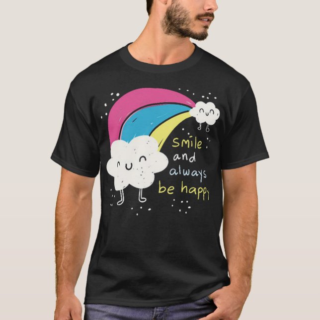 T-shirt Nuage mignon et arc-en-ciel (Devant)