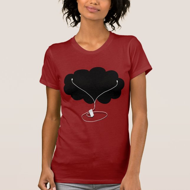 T-shirt Nuage noir avec bourgeons de l'oreille (Devant)