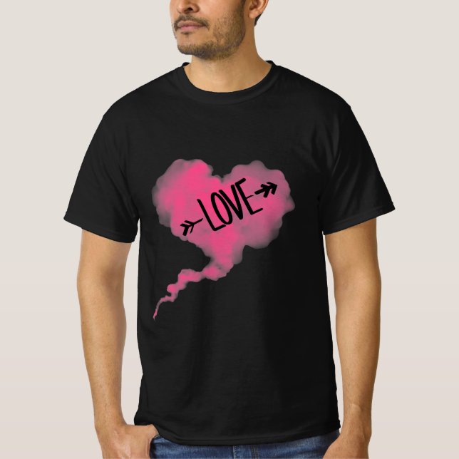 T-shirt Nuage rose cœur  (Devant)