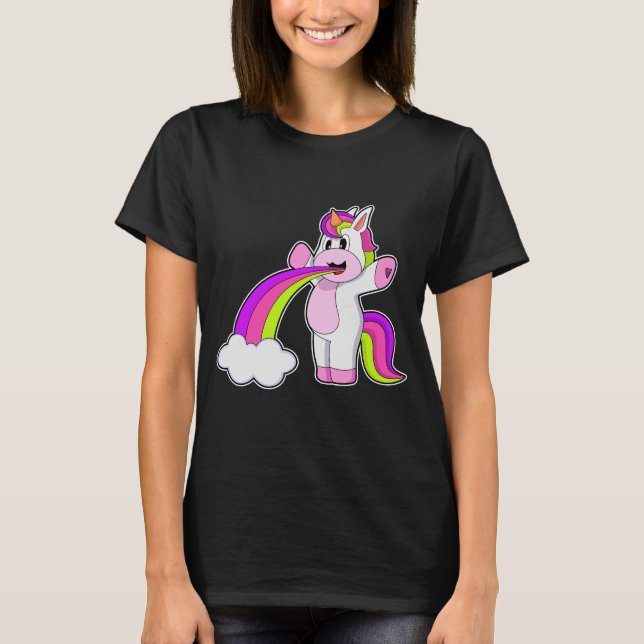 T-shirt Nuages arc-en-ciel Unicorn (Devant)