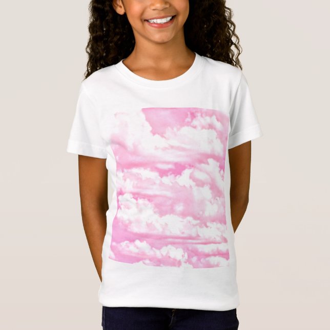 T-Shirt Nuages Festifs Rose (Devant)