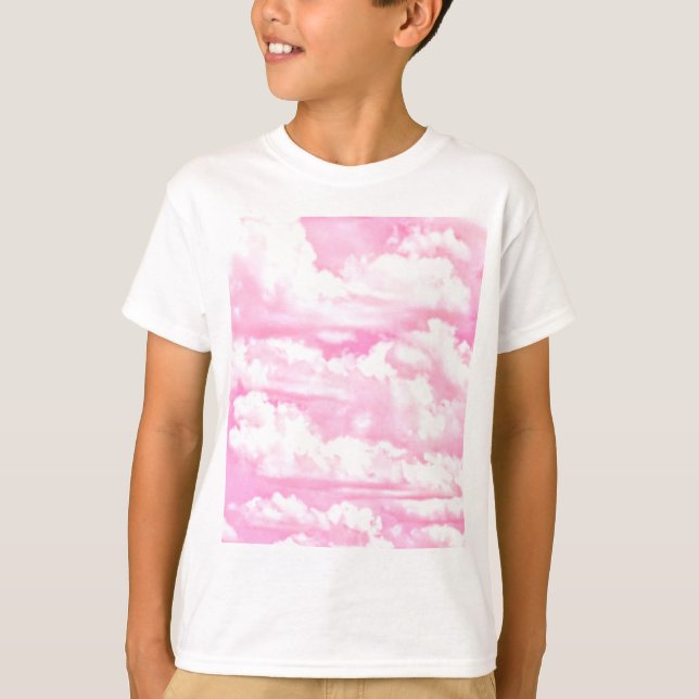 T-shirt Nuages Festifs Rose (Devant)