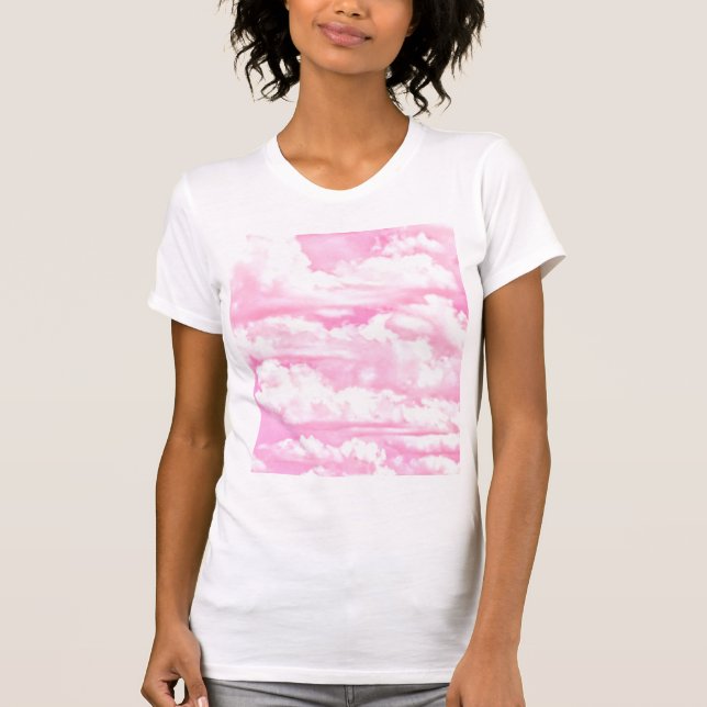 T-shirt Nuages Festifs Rose (Devant)