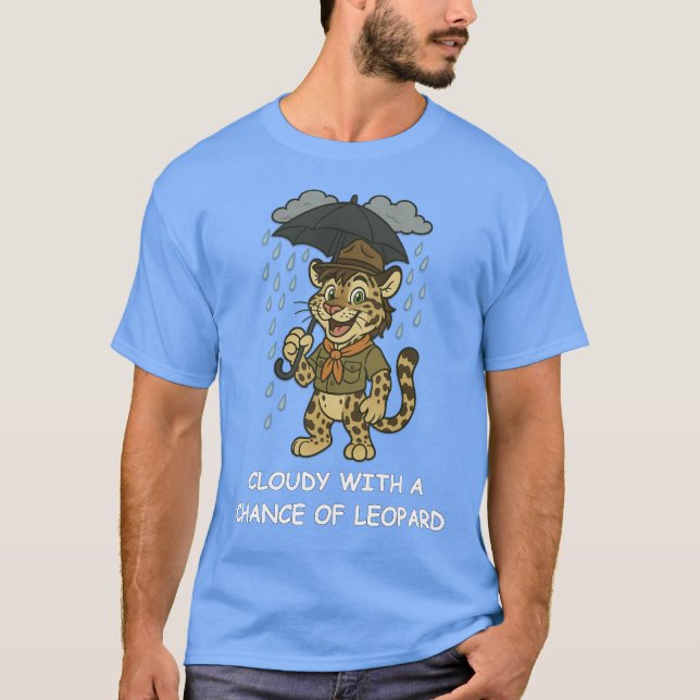 T-shirt Nuageux avec une chance de léopard (Devant)