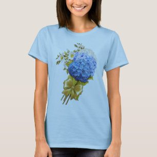 T-shirt Nuances d'aquarelle bleue Hydrangeas