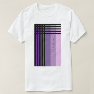 T-shirt Nuances De Violet Et Bandes Noires Nom Personnalis