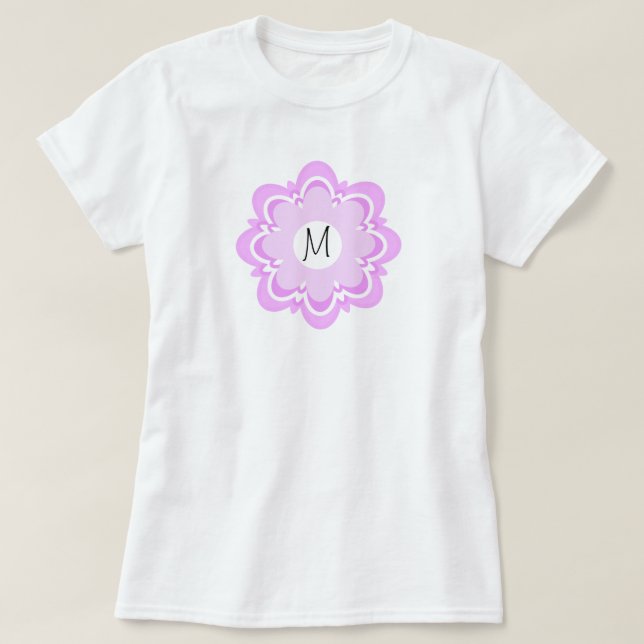 T-shirt Nuances de violet Motif de design Floral Ajouter i (Design devant)