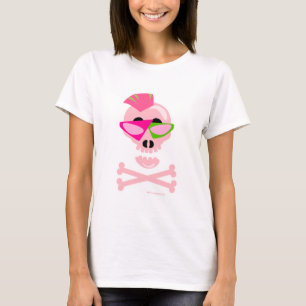 T-shirt Nuances rétro Punky Nouvelle Vague Portant Le Crân