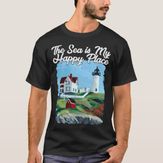 T-shirt Nubble Lighthouse Maine Phare Peinture Été