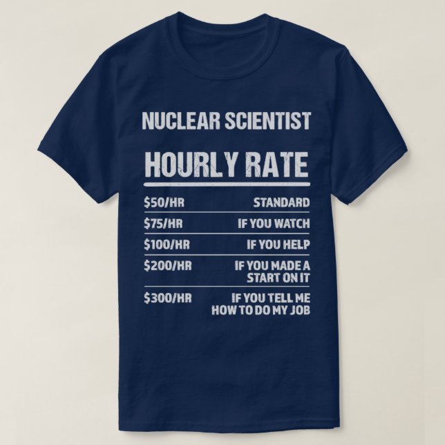 T-shirt Nucléaire Scientifique Horaire Évaluer Drôle Cadea (Design devant)