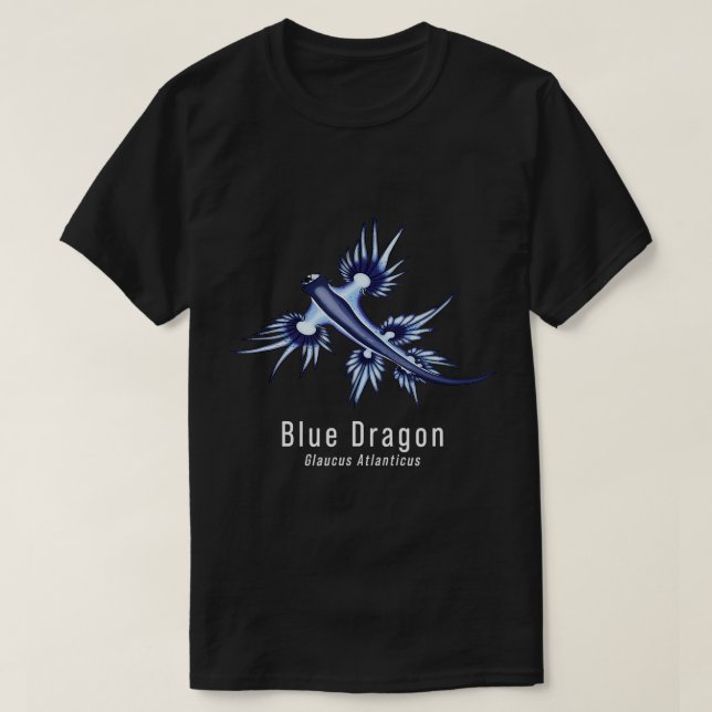T-shirt Nudibranche Blue Dragon Sea Slud Ocean Scuba Diver (Design devant)