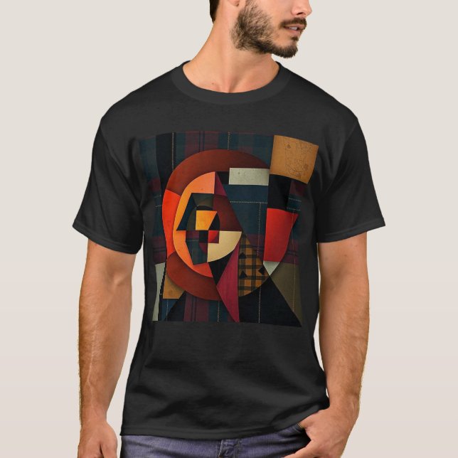 T-shirt NUES Cubist Tartan Abstract (Devant)