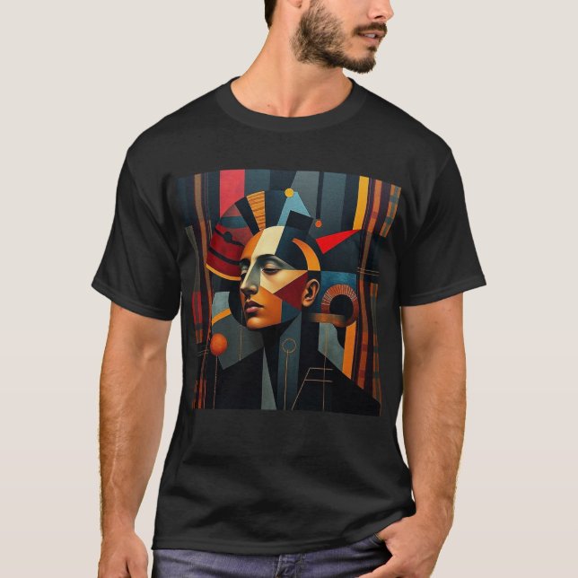 T-shirt NUES Cubist Tartan Abstract 2 (Devant)