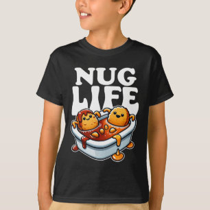 T-shirt Nug Life Drôle Poulet Nuggets En Sauce Barbecue Ca