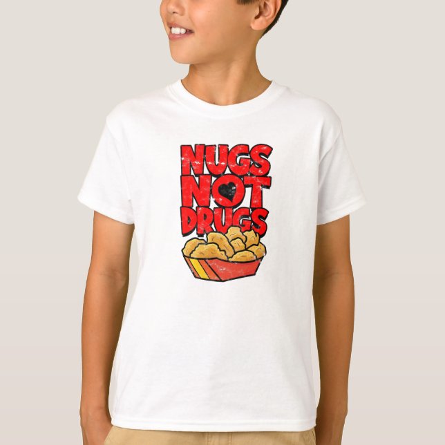T-shirt Nugs pas drogue - éleveur de poulets (Devant)