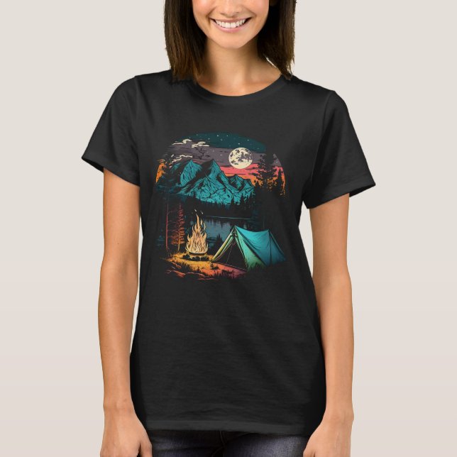 T-shirt Nuit Camping Aventure (Devant)