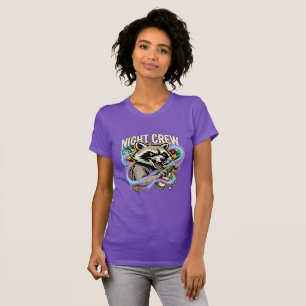 T-Shirt Nuit Créative Raton Laveur Graffiti