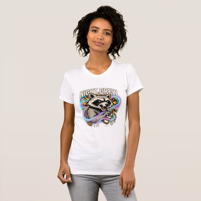 T-Shirt Nuit Crew Raton Laveur Graffiti (Devant entier)