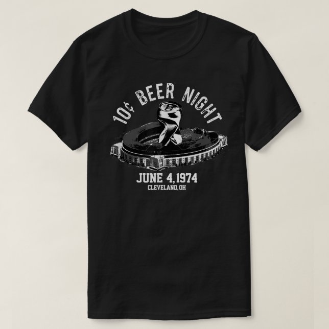 T-shirt Nuit de bière à dix cents Cleveland CLE Baseball  (Design devant)