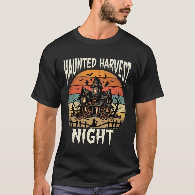 T-shirt Nuit de citrouille hantée d'Halloween (Devant)