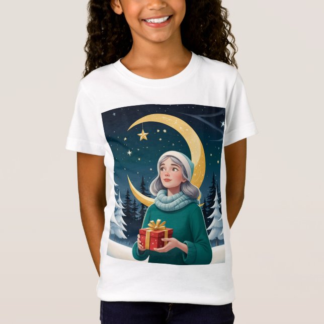 T-Shirt Nuit de Noël étoilée (Devant)