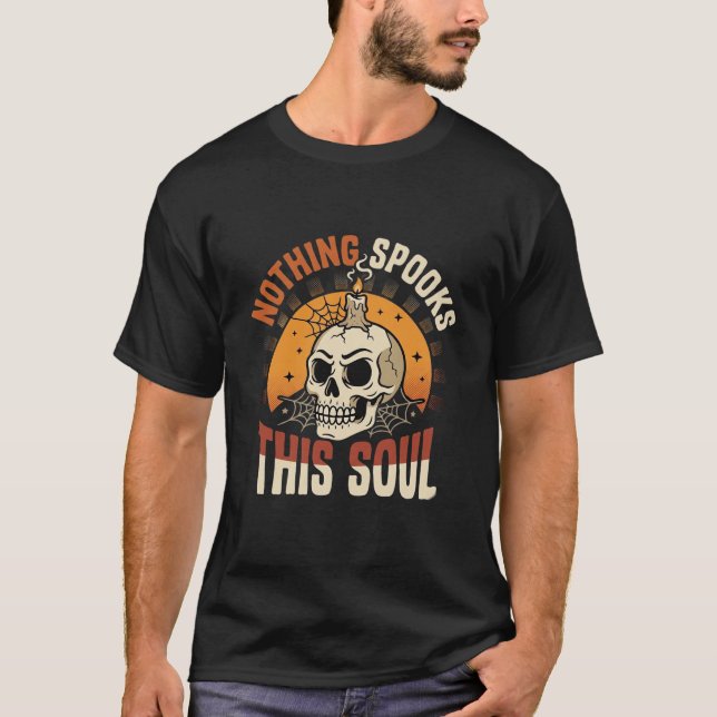 T-shirt Nuit de squelette courageux d'Halloween (Devant)