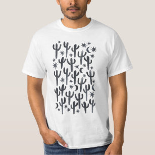 T-shirt Nuit Désert Saguaro Cactus Motif Aquarelle