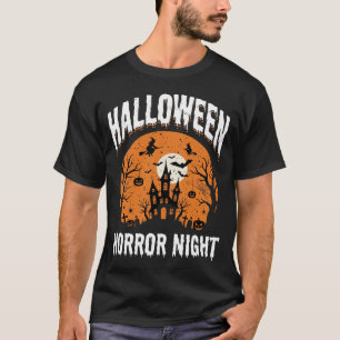 T-shirt Nuit d'Horreur d'Halloween Château Hanté Vintage
