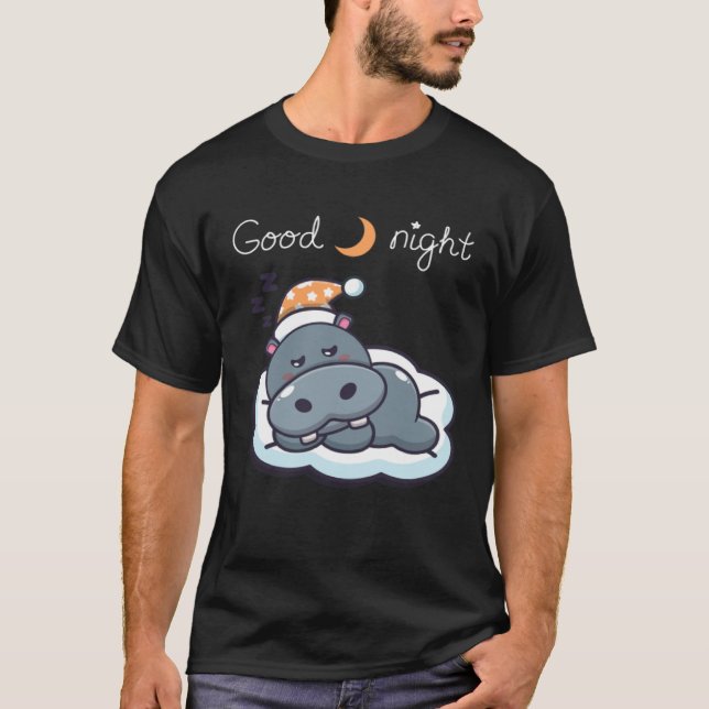 T-shirt nuit dormir rêver bébé hippo (Devant)
