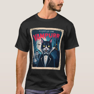 T-shirt Nuit Du Vampurr Funny Chat Noir Dark Humour Ha