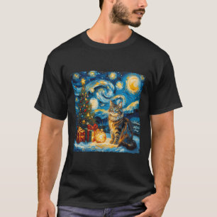 T-shirt Nuit étoile Noël norvégien Forêt Art Van Go