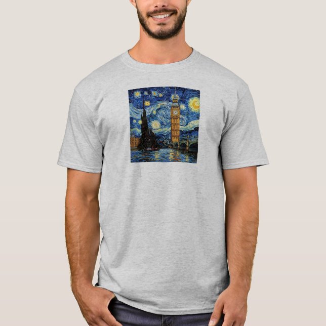 T-shirt Nuit étoilée Big Ben Londres Angleterre (Devant)