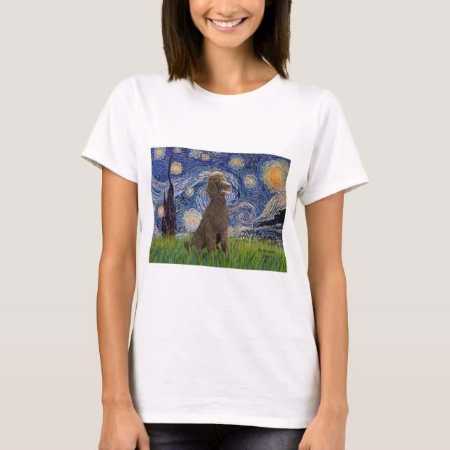 T-shirt Nuit étoilée - Caniche St. au Chocolat (Devant)