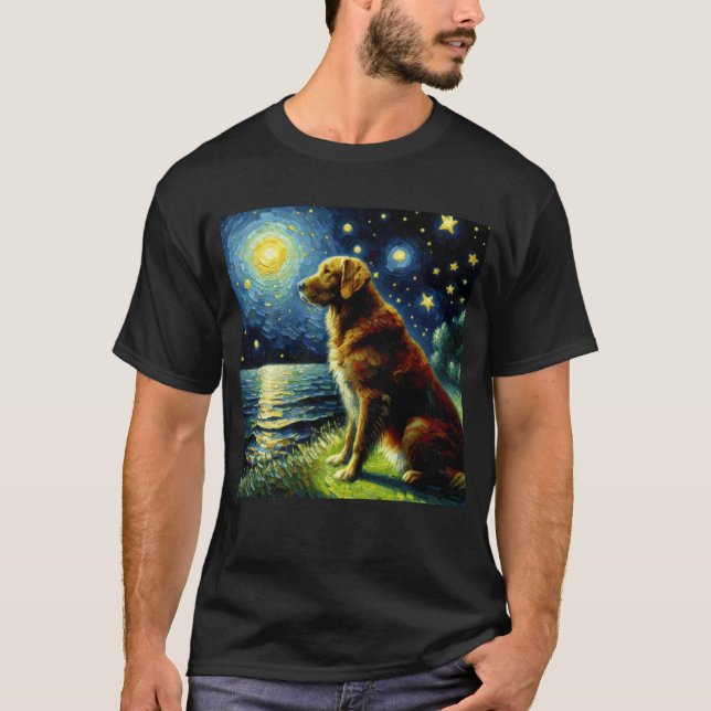 T-shirt Nuit étoilée Chesapeake Bay Retriever Dog Van (Devant)