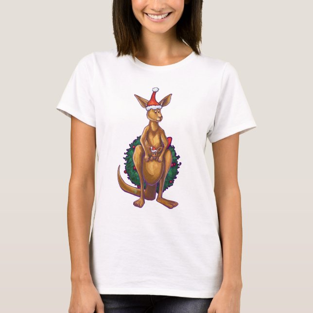 T-shirt Nuit étoilée de Noël Kangaroo (Devant)