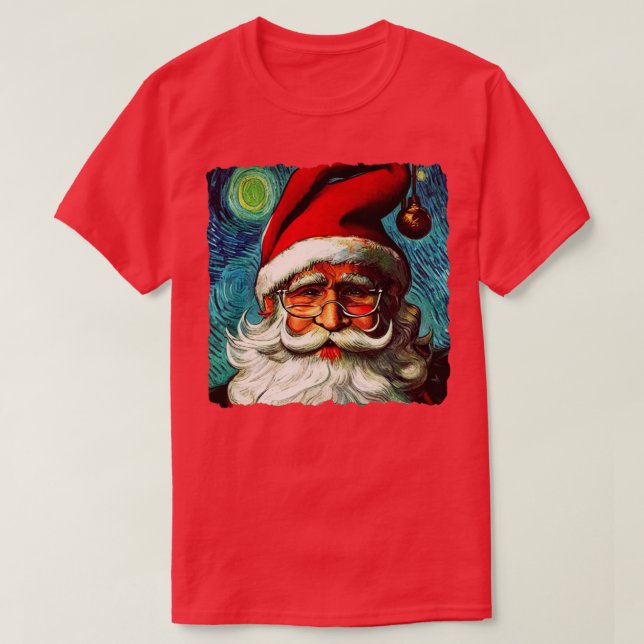 T-shirt Nuit étoilée de père Noël (Design devant)
