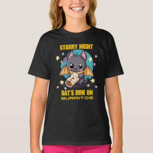T-shirt Nuit étoilée, dîner de chauve-souris à burrito