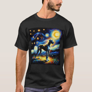 T-shirt Nuit étoilée Grand Dane Chien Van Gogh Lover